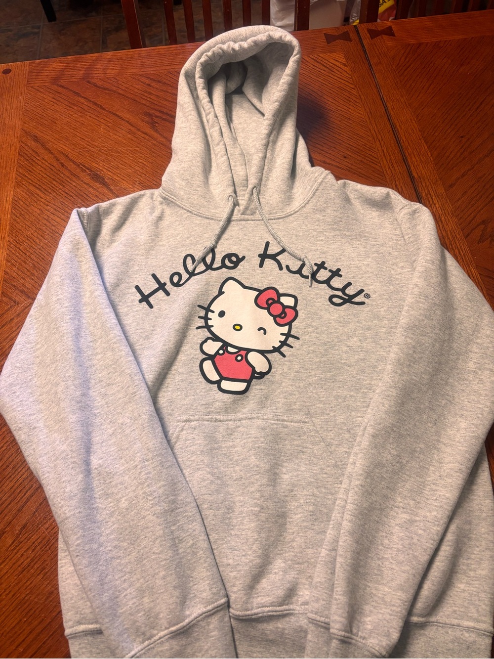 Sanrio Hello Kitty Interior Label hoodie - Pale Pink with Black Print